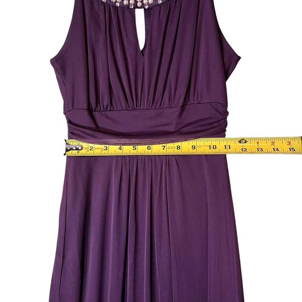 Sweet Storm Maxi Dress Womens Small Purple Beaded Chiffon Prom Party Gown Formal - Picture 5 of 8